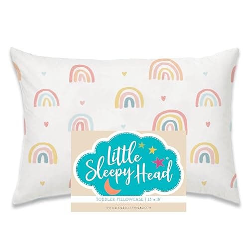 Little Sleepy Head Toddler Pillowcase 100 Cotton Hypoallergenic Pillow Case for Toddler Pillow Snug Fit Envelope Pillowcase 13x18 Pillowcase Pilllow Sold Separately Rainbows