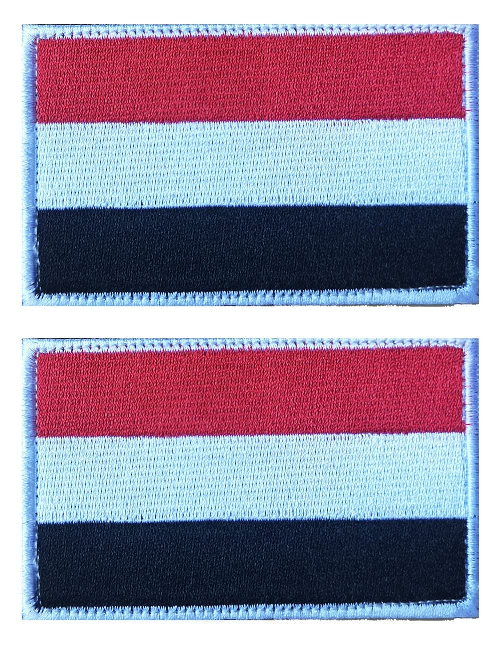 2 PCS AliPlus Yemen Flag Patches Embroidered Tactical Military Morale Patch Applique Fastener Hook and Loop