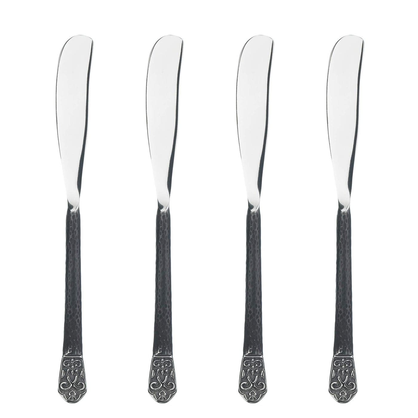 Gourmet Settings 4Piece Knife SetAvalon Collection PolishedMatte Stainless Steel SpreadersCheese and Butter Spreading Knives 675 inches Dishwasher Safe