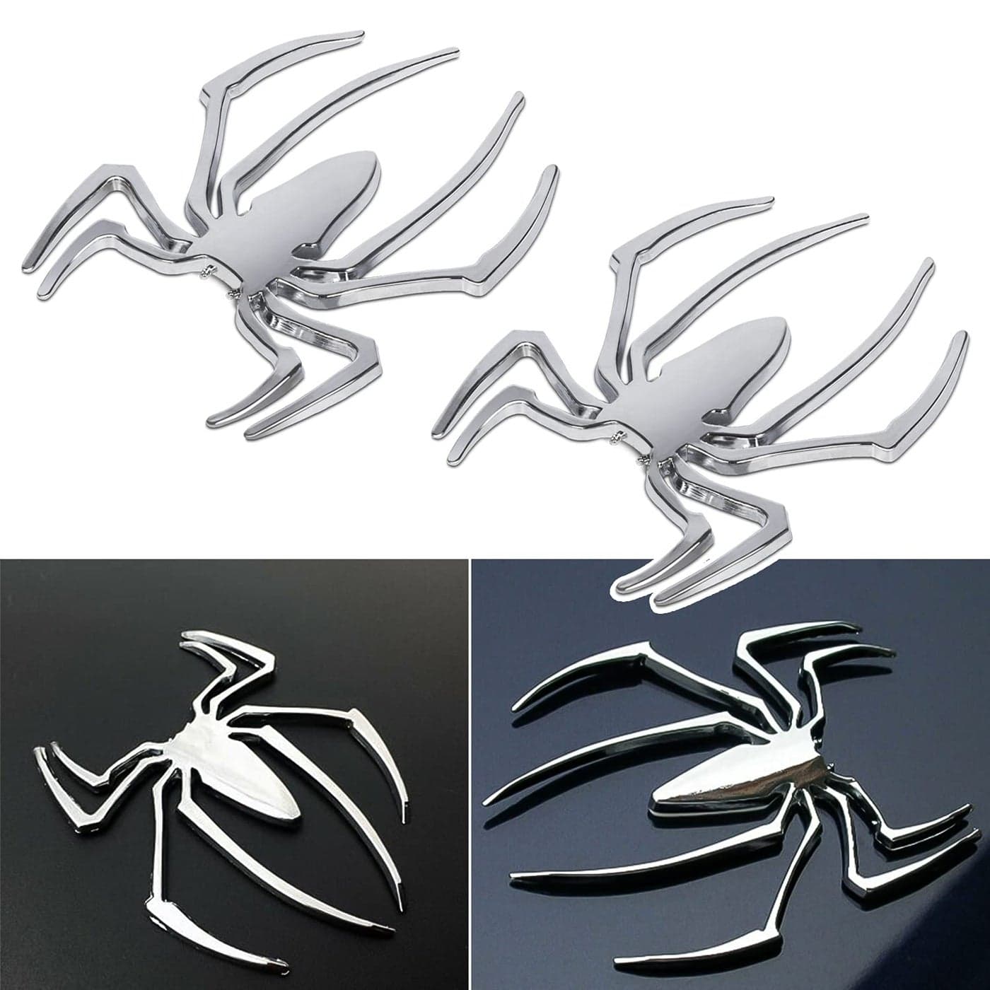 Danti 3D Spider Chrome Emblems Badges Sticker Silvery for Can am Spyder RT ST RS