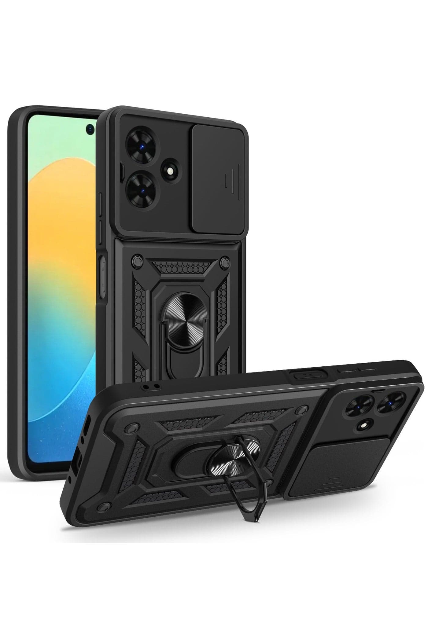 Infinix Smart 10 Phone Case Slide Camera Cover Shockproof Protective Case with Magnetic Car Mount Holder