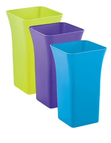 SHOPATHON INDIA Aroma Artifical Flower Pot Gift Set Plastic Vase for Home Decor 75 inch Height Assorted Colour Pack of 3 Empty Pots
