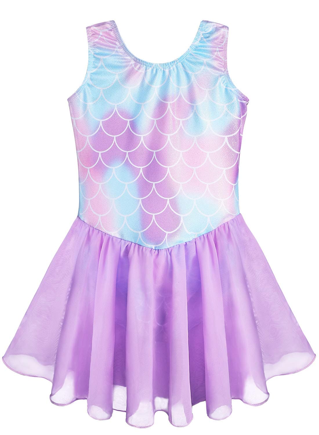 Belovance Girls Leotards for Gymnastics Dance Ballet Dress Mermaid Purple Sleeves Tumbling Outfits Toddler Big Baby Girls 2t 3t