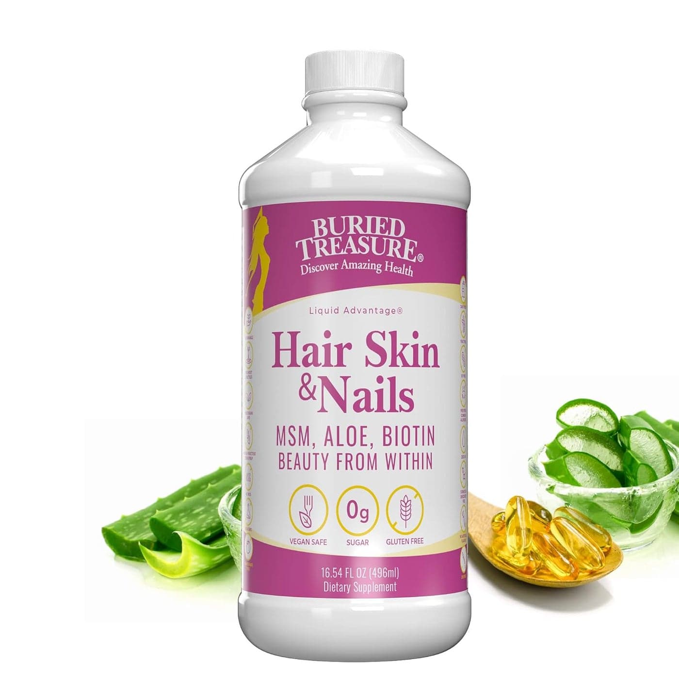 Hair Skin & Nails Liquid Supplement for Women