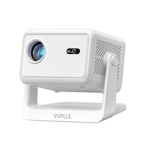 【Officially-Licensed APP & 1800 ANSI】Smart Mini Projector with WiFi and Bluetooth 4K Support, VOPLLS Auto Focus/ Keystone Outdoor Portable Movie Phone Video Proyector for Bedroom/Home/Wall/Ceilling