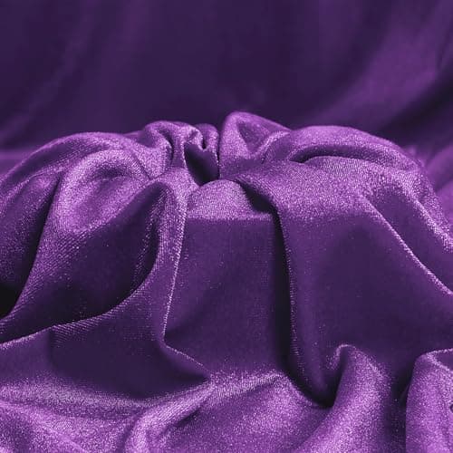 Cobedzy 1 Yard Stretch Velvet Fabric Purple 60 Inch Wide Stretchy Velvet Cloth 90 Polyester 10 Spandex Velvet Fabric for DIY Sewing Upholstery Apparel Craft
