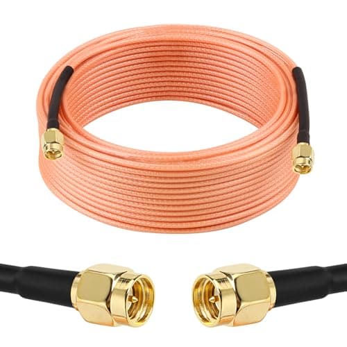 XRDS -RF RG316 SMA Male to SMA Male Coaxial Cable 50FT, Flexible SMA Extension Antenna Cable for WiFi Antenna, Router, SDR, FPV, GPS, Test Equipment