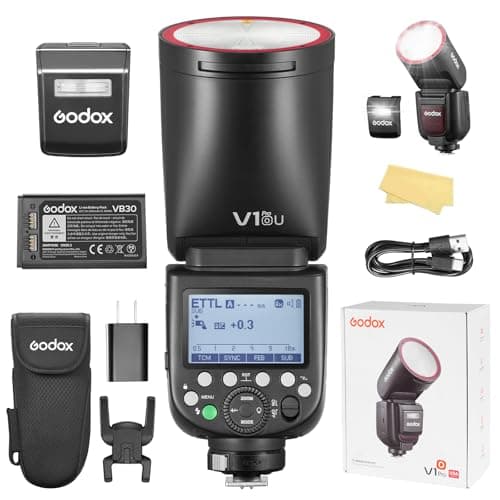 Godox V1 PRO O USA Version Flash for Olympus Panasonic Camera with External Flash SU1 2980mAh 76W Battery Flash TTL 18000s HSS 13s Recycle Time 24G Wireless HSS 500 Full Power Flashes