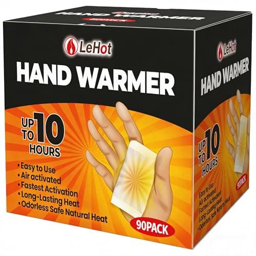 Hand Warmers - 90 Packs Hot Hands Disposable Heat Pad, Hot Hands Hand Warmers, Up to 10 Hours of Safe and Continuous Heat, Perfect for Camping, Outdoor Skiing, Fishing Ideal for Outdoors and Travel.