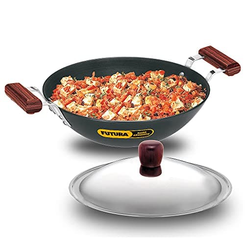 Hawkins Futura Hard Anodised Deep-Fry Pan 3.75 L, 30 cm, 4.06 mm with SS Lid and Induction Compatible Base (Black)