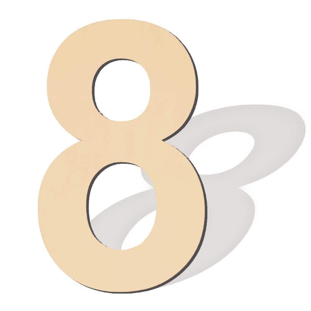 17 inch Large Wooden Numbers Wood Number Blank Wooden Number Wooden Sign Board Wooden Numbers for Crafts DIY Projects Birthday Party Wedding Decorations Number 8