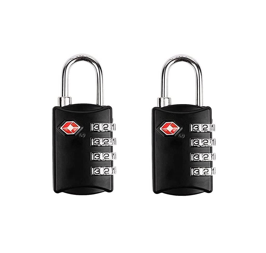 EzLife - TSA Approved 4 Digit Luggage Locks, Re-settable Keyless Lock for Gym Locker, Backpack (Multicolor) (Pack of 2)