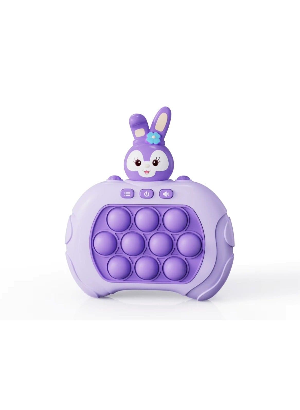 Kids Cartoon Bunny Pop It Game Console Purple Fidget Toy with Light & Sound