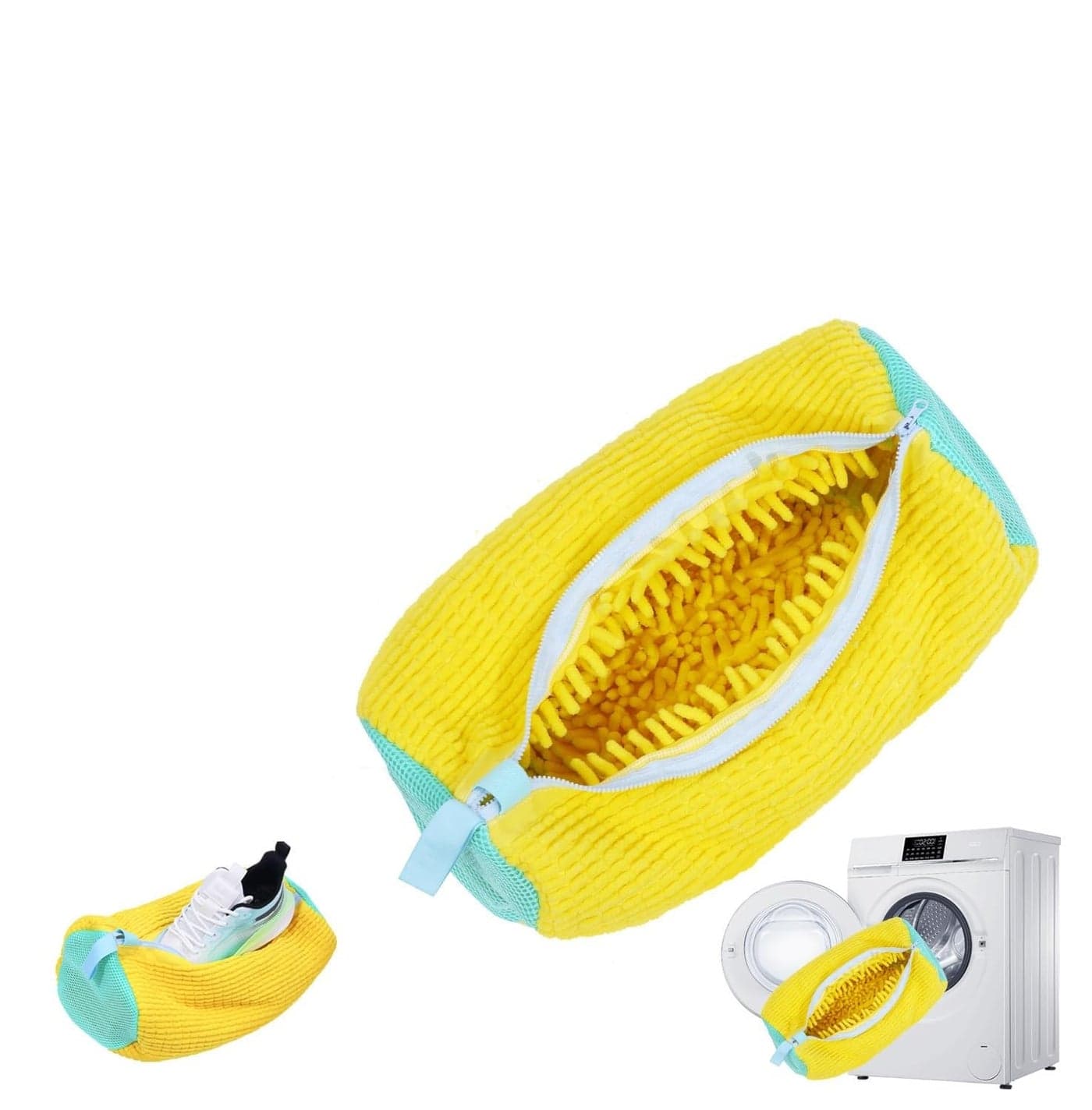 SGMVK Shoe Washing Machine Bag Laundry Shoe Bag for Washer and Dryer Reusable Shoe Cleaning Sneaker Tennis Shoes Running Shoes, Sock, Bras, Delicate and Toys Cleaning Bag (1, Yellow)