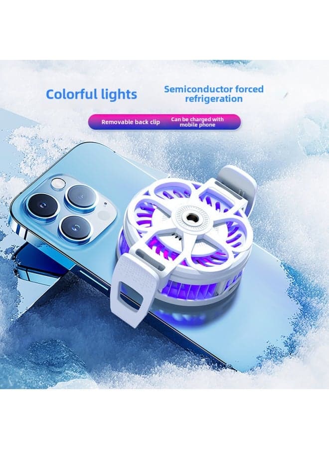 Semi-conductor Cooling Tablet Phone Heat Sink Wired Multi-gear Adjustable Attraction Clip Mobile Game Device-Color:G7 Colorful Edition-White (Back Semiconductor Refrigeration Air Cooled)