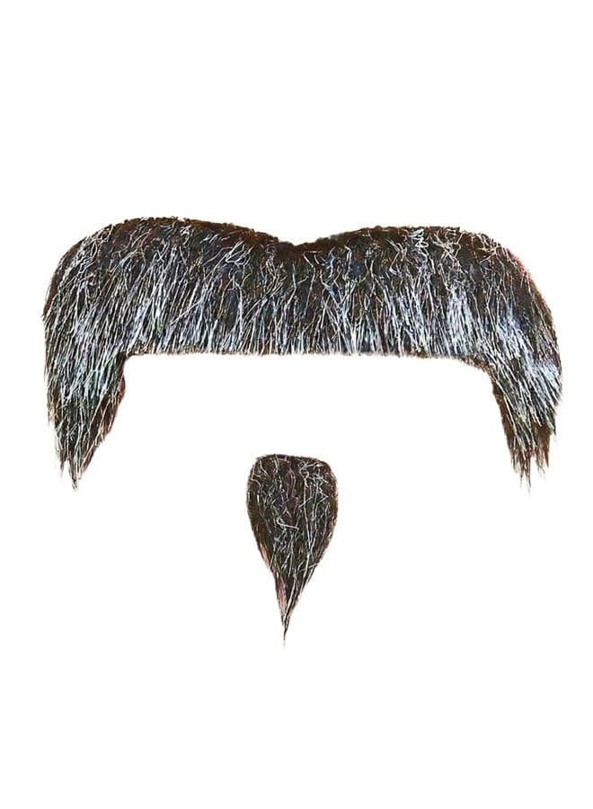 Self Adhesive, Novelty, Lightweight Zappa Fake Mustache, Salt and Pepper Colour