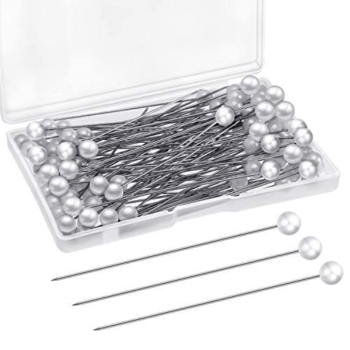 Outus 200 Pieces Corsage Boutonniere Pins Faux Pearl White Wedding Head Straight Bouquet Pins for Wedding Bridal Shower Sewing Craft Decorations Spring Holiday Party