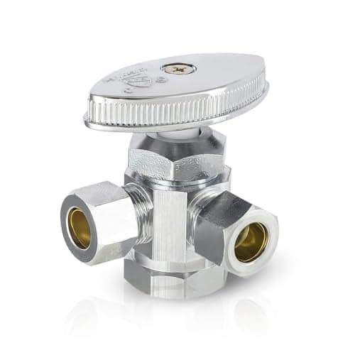 EFIELD Dual Compression Outlet MultiTurn Angle Stop Valve12 Fip Iron Pipe x 38 inch x 38 inchChrome Plated Brass 1VALVE162
