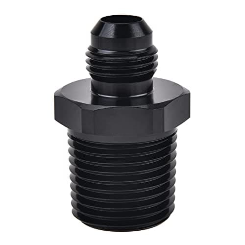 EVIL ENERGY 6AN Male Flare to 12 NPT Pipe Fitting Adapter Aluminum Straight Black