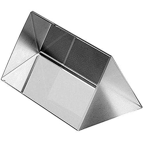 Amlong Crystal 25 inch Optical Glass Triangular Prism for Teaching Light Spectrum Physics and Photo Photography Prism 60mm