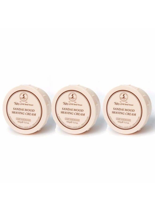 of Old Bond Street Sandalwood Shaving Bowl, 5.3-Ounce Pack of 3 (3)