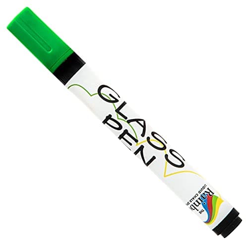 Glass Pen Window Marker: Liquid Chalk Pens for Glass, Whiteboard Markers with Washable Paint - Graduation, Car Windows, Mirror Pen, Storefront, Wedding, Parade, Party & Holiday (Green, Fine Tip)