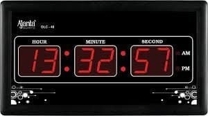 Ajanta Quartz Digital Red Led Rectangle Wall Clock Olc - 40 (33 Cm X 16 Cm X 3 Cm)(Glass)