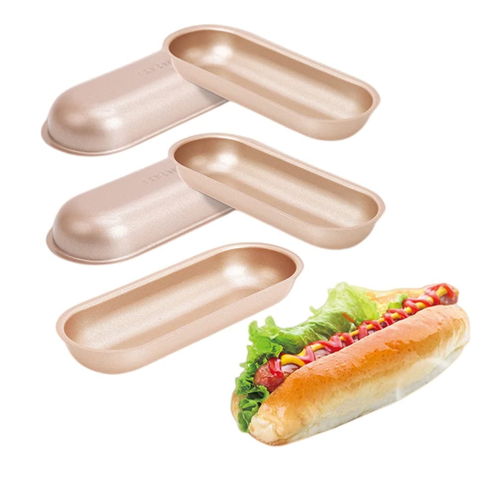 XZJMY 5 Pack Mini Loaf Pan Baking Pan7in NonStick Carbon Steel Hot Dog Loaf Pan Set for DIY Hot Dog bread Bakeware mold