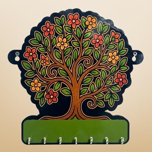 Maefele Tree of Life Wooden Key Holder – Lightweight Wall Hanging Organizer for Home & Office | Decorative Modern Art for Bedroom, Living Room, Guest Room & Dining Area