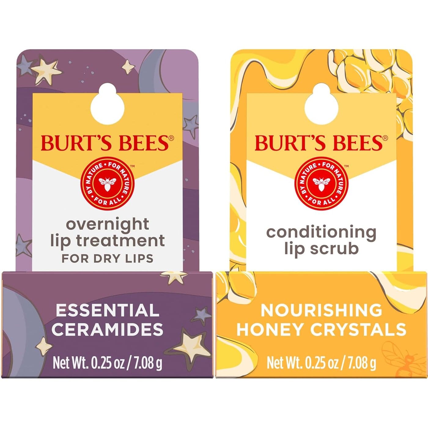 Burts Bees Conditioning Lip Scrub and Overnight Intensive Lip Treatment With Ceramides College Back to School Dorm Essentials Exfoliates and Hydrates Lips 8 Hours Natural Origin 2 Jars 025 oz
