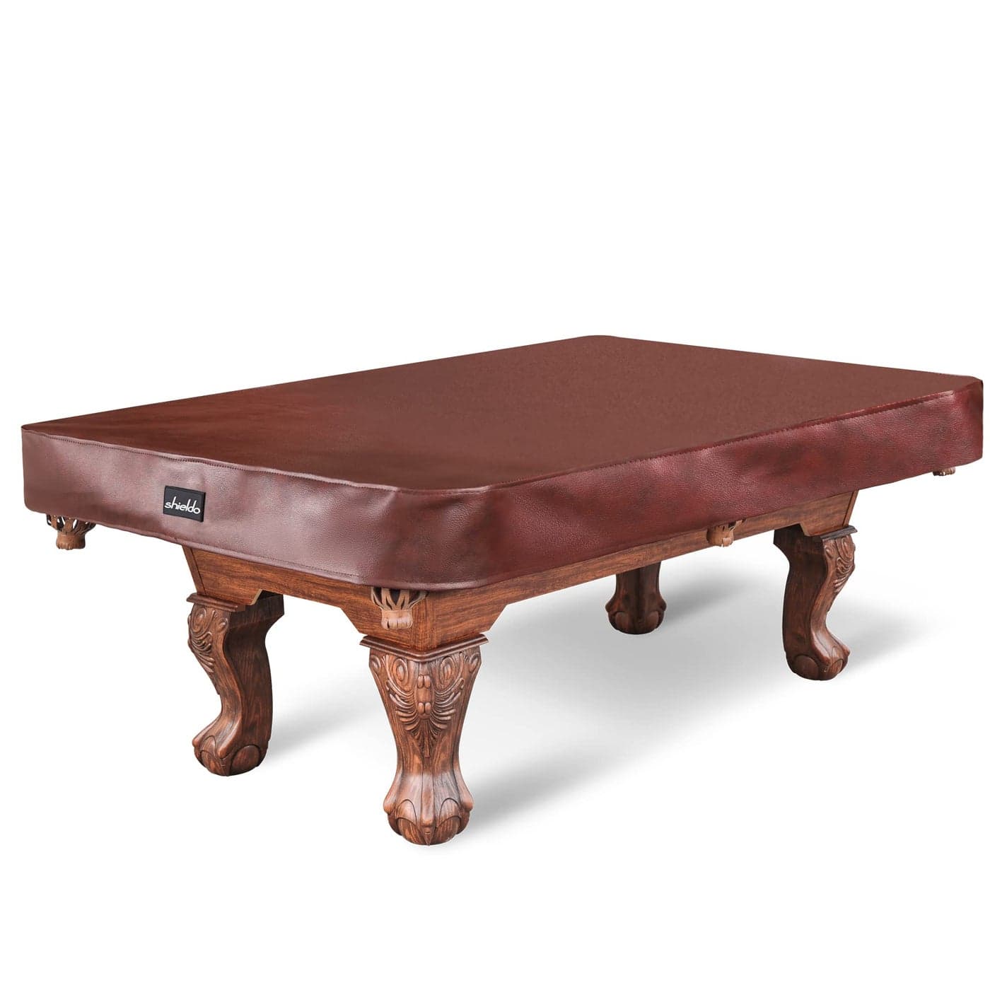 Shieldo Heavy Duty Leatherette Billiard Pool Table CoverWaterproofTearproof Cover for Pool Table789 Foot Fitted7FTBrown
