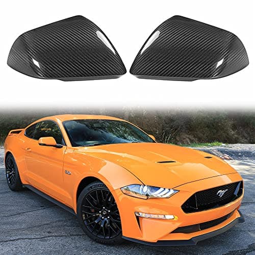 SIDMILE Real Carbon Fiber Mirror Cap Covers Compatible with 2015-2020 M-ustang S550 for USA Spec Model W/LED Signal Add-on Type