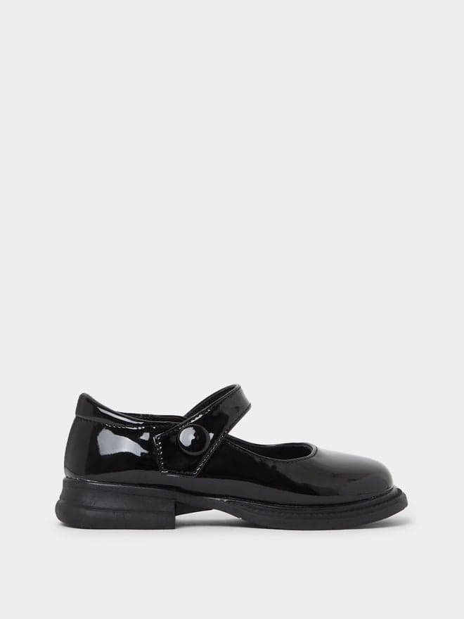 Styli Girls Patent Mary Jane Shoes with Velcro