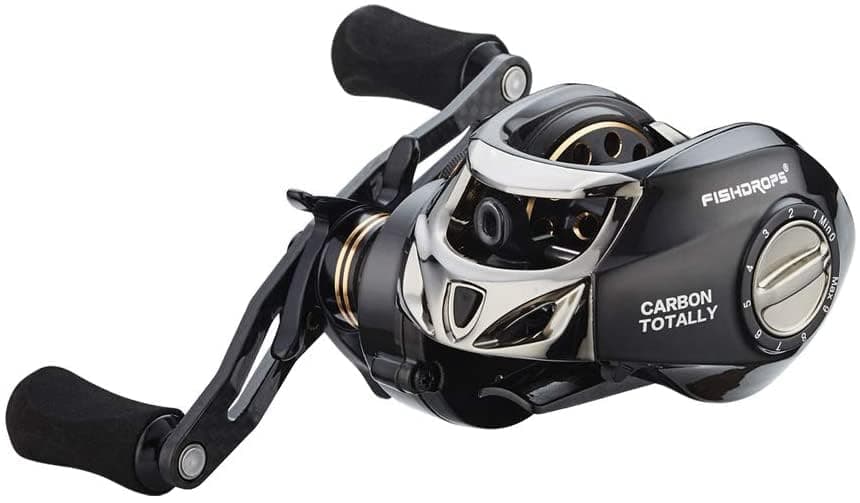 Baitcasting Fishing Reel Full Carbon Fiber 171BB MagneticCentrifugal Double Brake Systems Baitcaster Reel HighSpeed Gear Ratio 721 Ultra Smooth Carbon Fiber Brake Pad