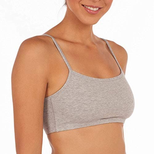 Fruit of the Loom womens Spaghetti strap Pullover Sports Bra, Size 42, White/Heather Grey/Black, 6 pack