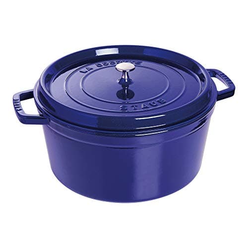 Staub Cast Iron 9qt Round Cocotte Dark Blue Made in France