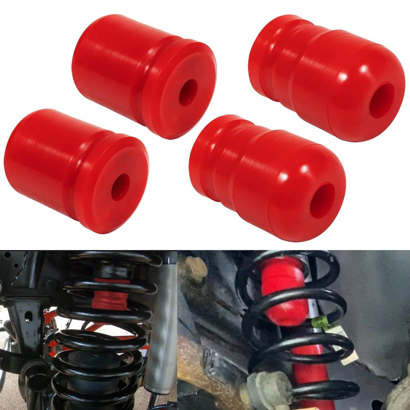 4Pcs Kit Polyurethane 11303 Front Bump Stops and 11304 Rear Bump Stops Fit for Jeep Wrangler JK JKU 20072018