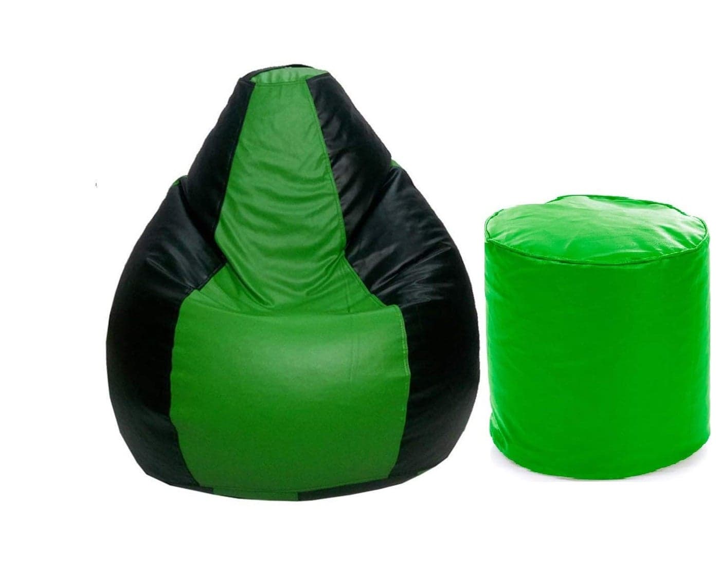 TRUE 2 F Large Teardrop Bean Bag Cover Foot Stool Only Without Beans GreenBlack L