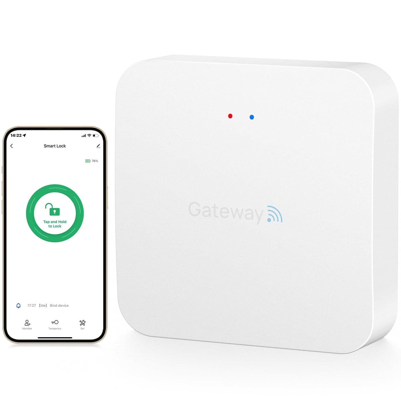 TUYA WiFi Gateway for Kucacci Z1 Z2 Q1 Smart Lock Compatible with Smart Life Tuya App to Remotely Control Smart Door Lock Compatible with Alexa Google Assistant to Voice ControlSupport WiFi 24G