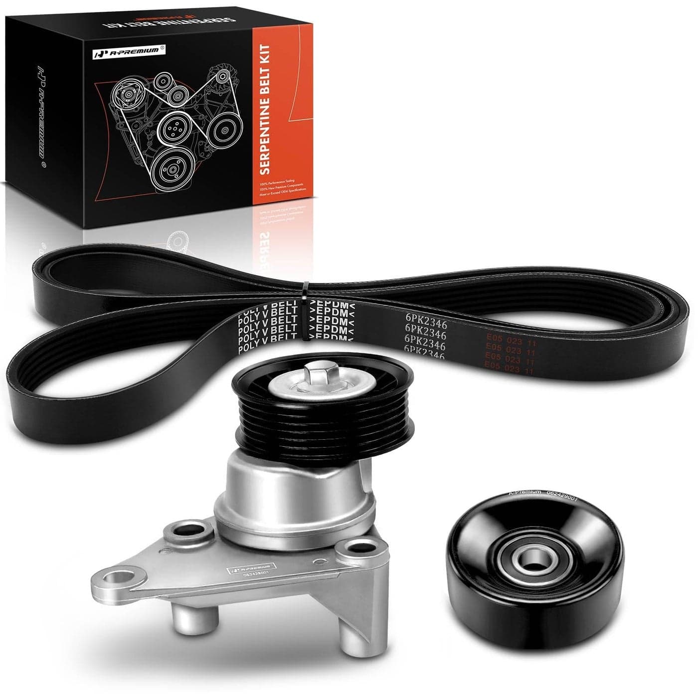 APremium Engine Serpentine Belt Drive Kit with Tensioner Idler Compatible with Chevy GMC Cadillac Vehicles 19992002 Silverado Suburban Sierra Yukon XL 1500 2500 Tahoe Escalade EXT More