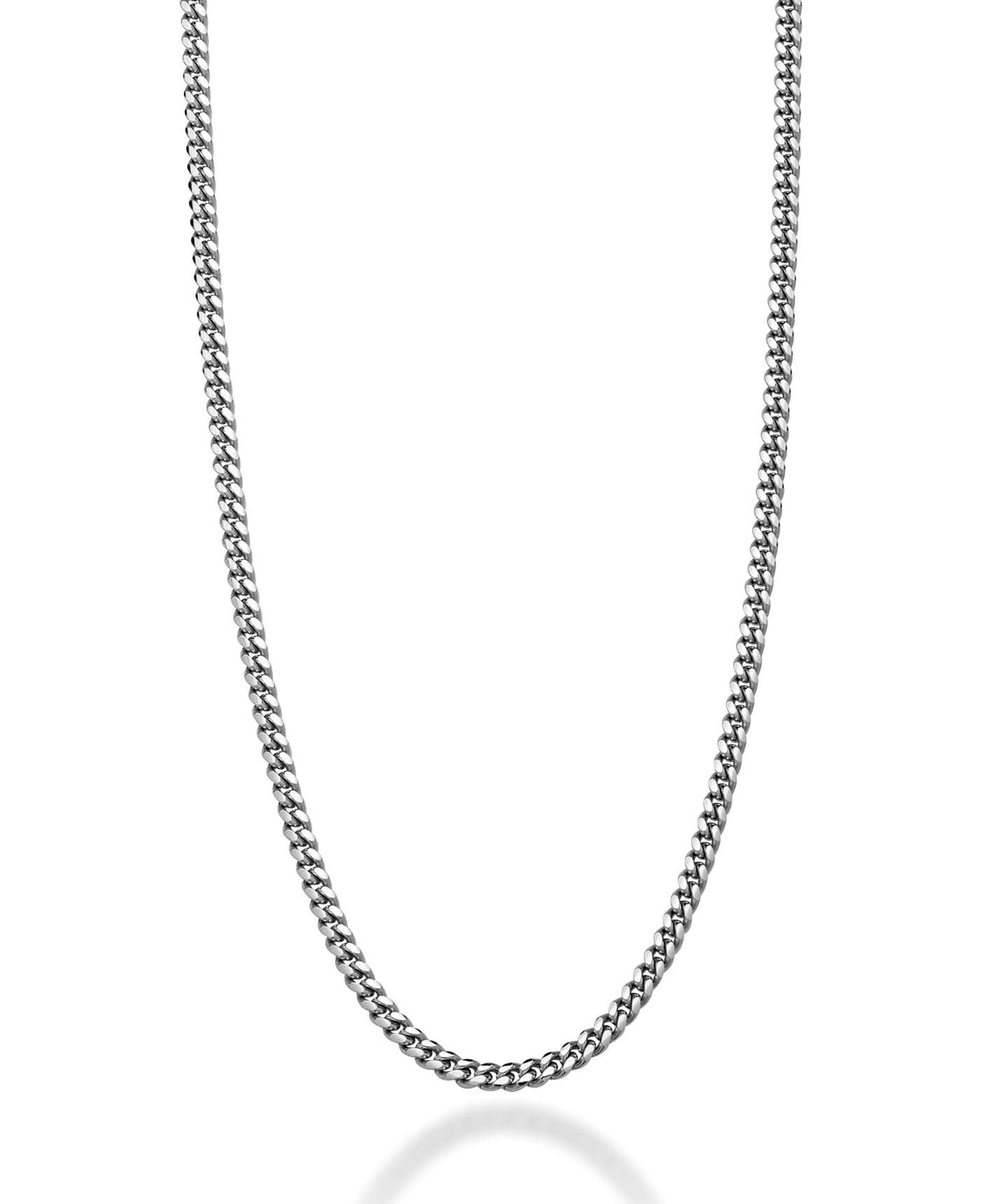 Miabella Italian Heavy 925 Sterling Silver Thick 3.2mm, 5mm, 7mm Curb Cuban Link Chain Necklace for Men Made in Italy (3.2mm, Length 22 Inches)