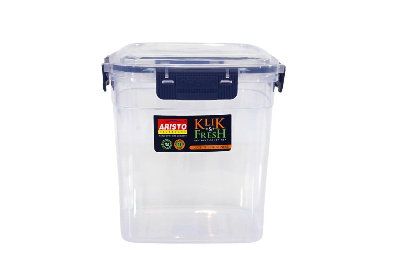 Aristo Klik & Fresh 203 Air Tight Container For Fridge Organizer Plastic Container Set Fridge Boxes, Kitchen Accessories Set Organization-2100ml - Dark Blue