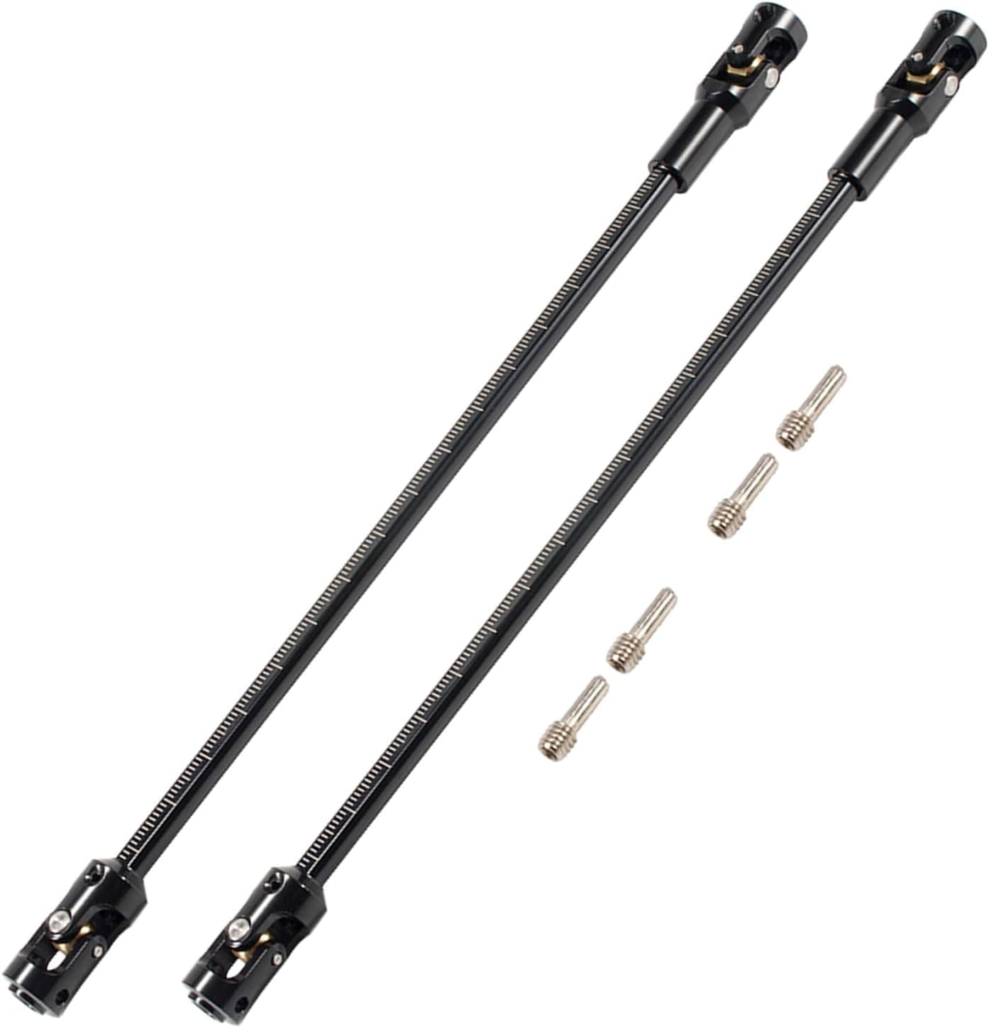 AMK 68229mm Severable Ruled SCX10 Driveshaft Stainless Steel TRX4 Drive Shaft for 110 RC Crawler Sportys Scalers GSPEED Axial Capra UTB10 Pro Upgrades DIY LCG Rig 2Pcs Black