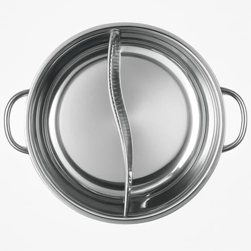 Snevad 304 Stainless Steel Round Hot Pot Pot with Divider Stock Pot Pasta Cooking Pot for Induction Cooktop Gas Stove Double-Flavor Shabu Cookware Heavy Duty, Double Handles & Dishwasher Safe