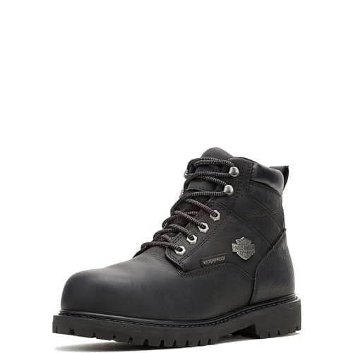 Harley-Davidson Men's Gavern Composite Toe Waterproof Leather Motorcycle Work Boot, Black, 8.5