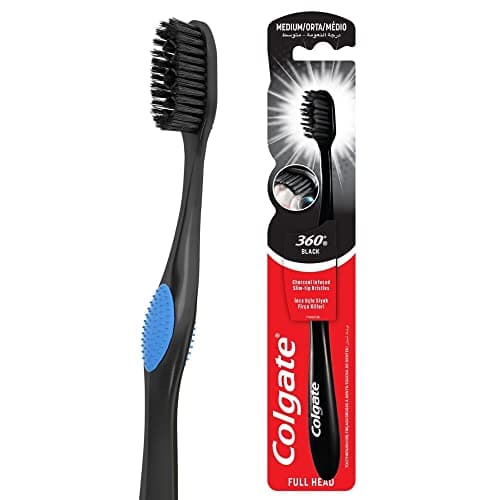 Colgate 360 Charcoal Infused Bristles Medium Toothbrush 1 Count