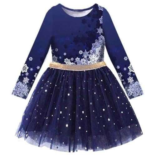VIKITA Toddler Girl Dress Winter Long Sleeve Tutu Party Dresses for Girls, Knee-Length (LH4583, 8T)