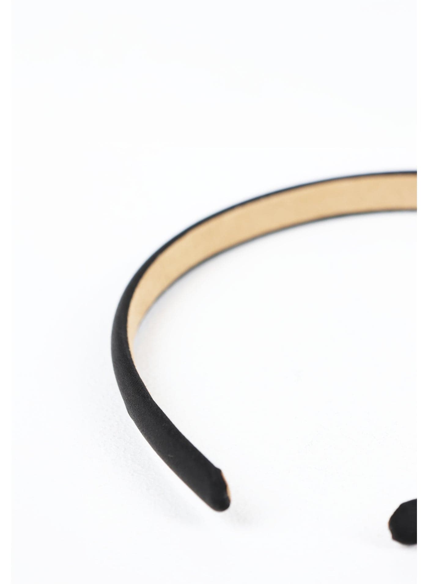 Handmade Charcoal Black Satin Thin Headband