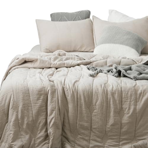 ANNA.Z HOME King Quilt Set, 3 Pieces Lightweight Microfiber Bedspread with 2 Pillow Shams, All Season Coverlet Bedding – Taupe King Set