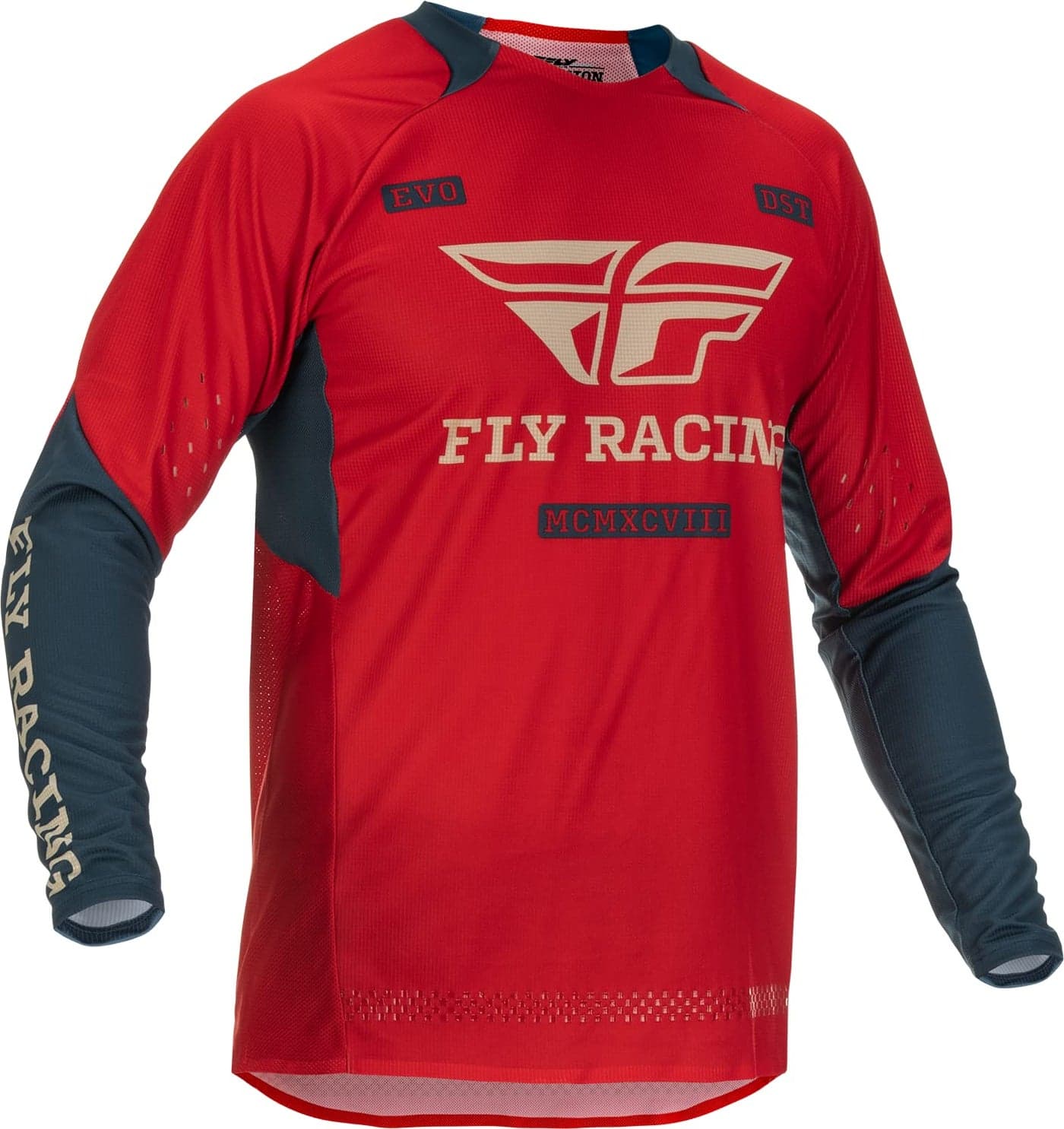 Fly Racing 2022 Adult Evolution DST Jersey (Red/Grey, Small)